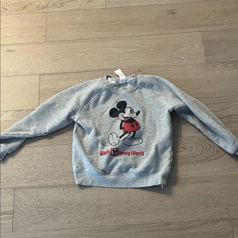 Disney Kids Gray and Red Mickey Mouse Sweatshirt